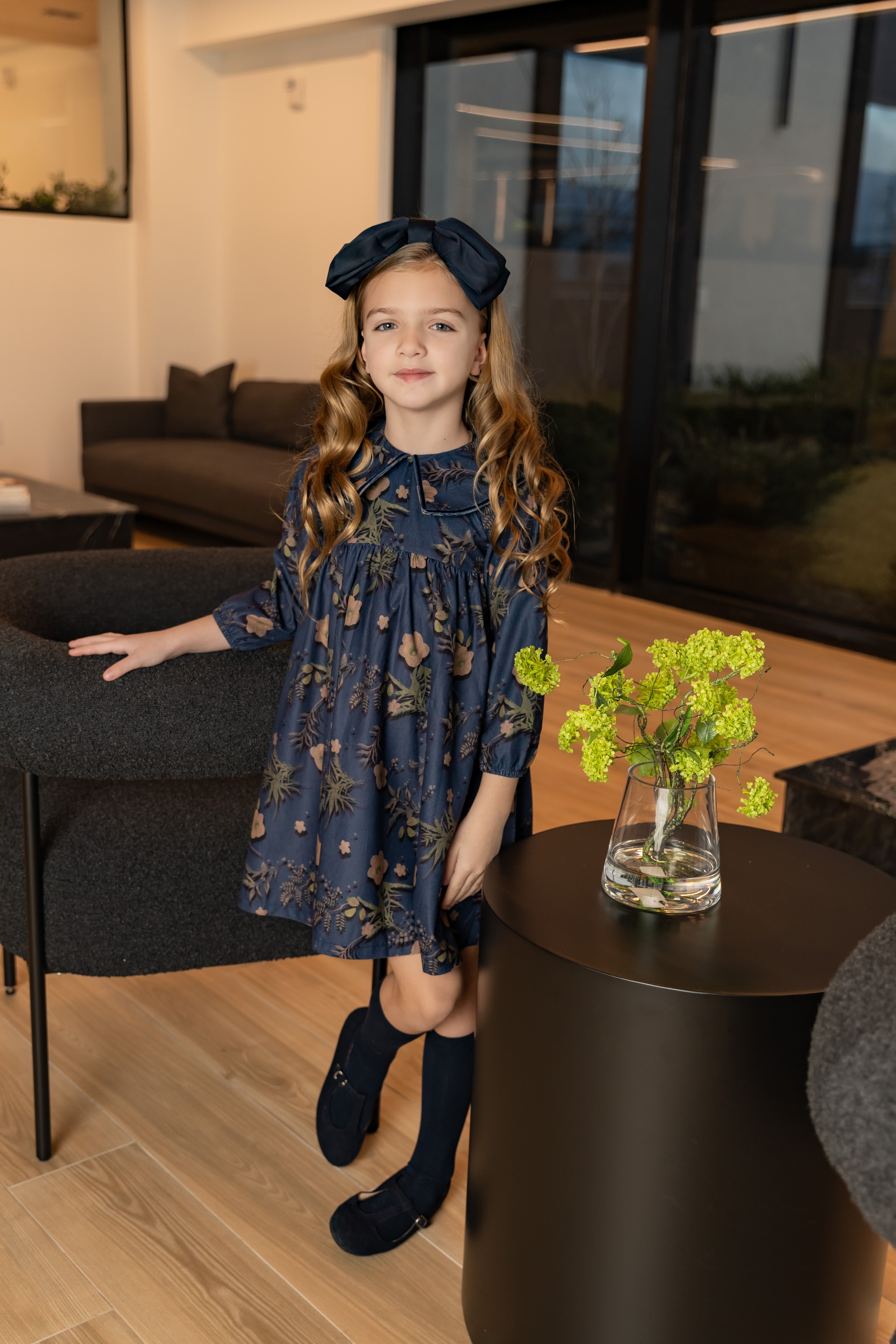 MODE AVANT PARIS LARGE COLLAR FLORAL DRESS