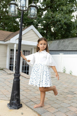 MODE AVANT PARIS FLORAL FLAIR SLEEVES DRESS