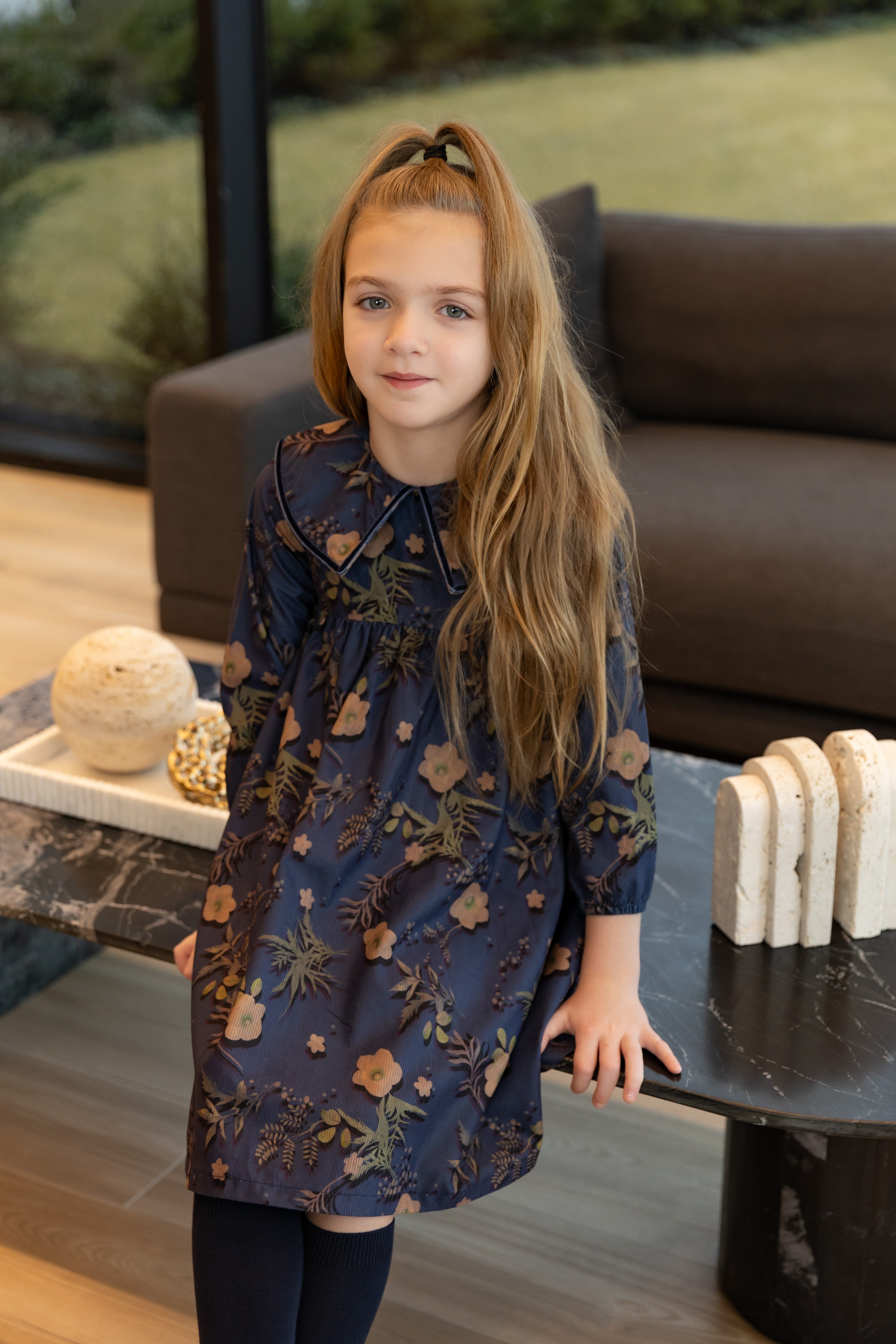 MODE AVANT PARIS LARGE COLLAR FLORAL DRESS