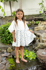 MODE AVANT PARIS FLORAL FLAIR SLEEVES DRESS