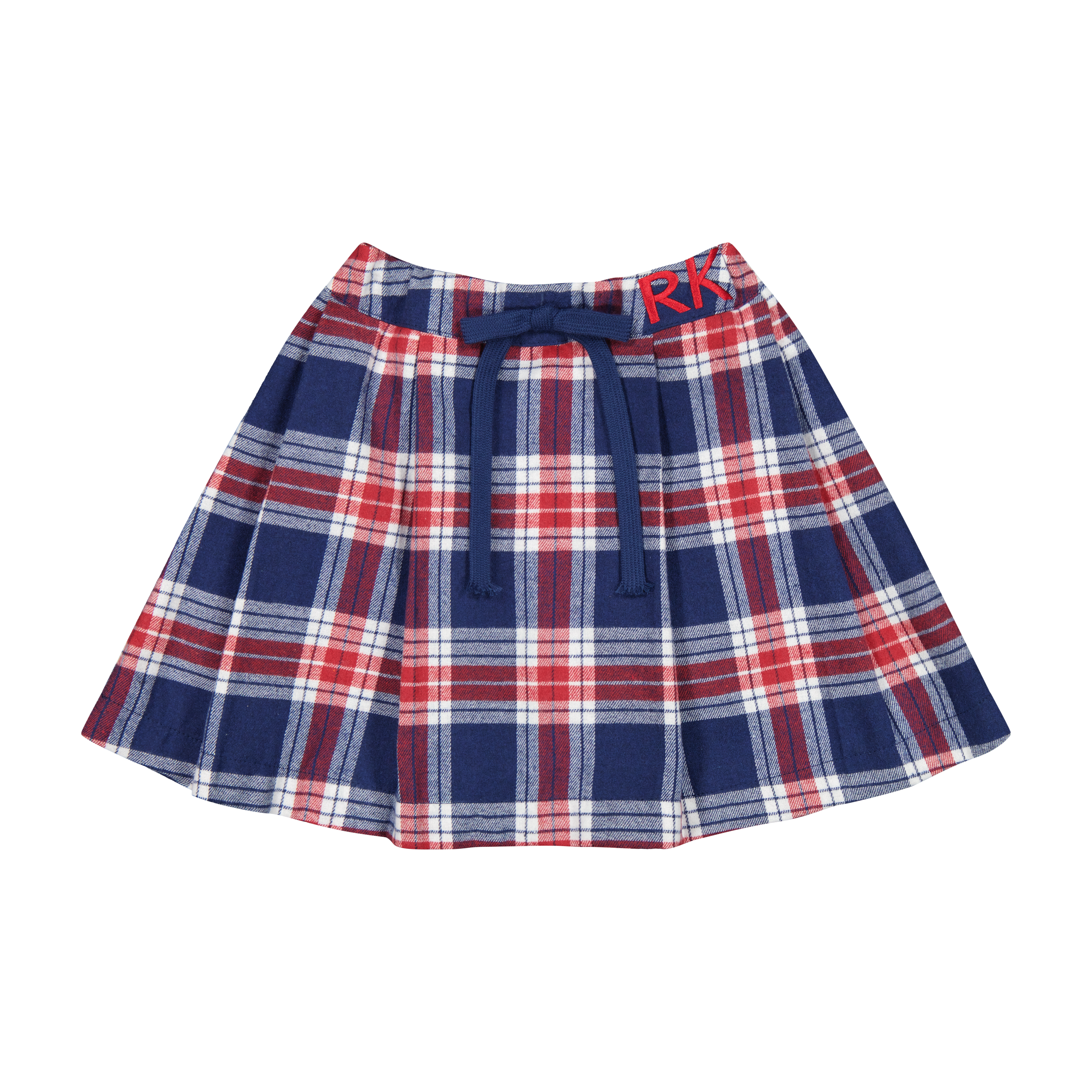 RETRO KID 2PC MARGO BAMBOO PRINTED PLAID TURTLENECK WITH PLEATED SKIRT