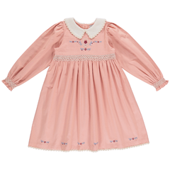 BEBE ORGANIC MARGOT COLLARED SMOCKED DRESS