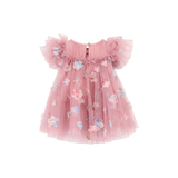 ANGELS FACE BABY DRESS WITH PETALS, TULLE AND BOW