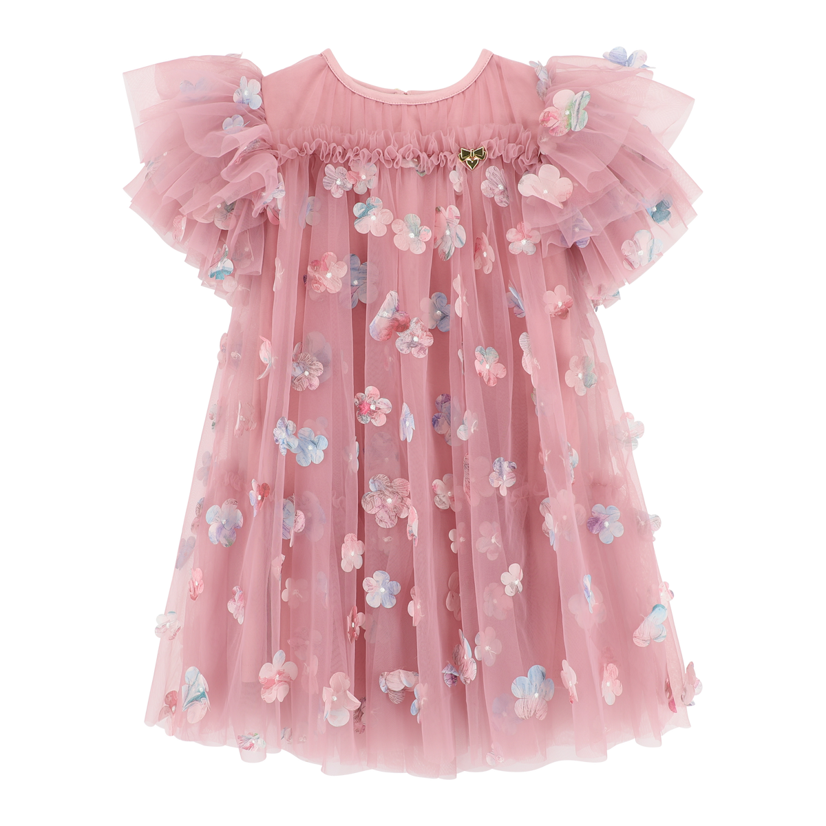 ANGELS FACE MARLOWE PETAL AND RUFFLE DETAIL DRESS