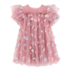 ANGELS FACE MARLOWE PETAL AND RUFFLE DETAIL DRESS