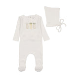 BEE & DEE 2PC MASON JAR PRINT FOOTIE WITH BONNET SET