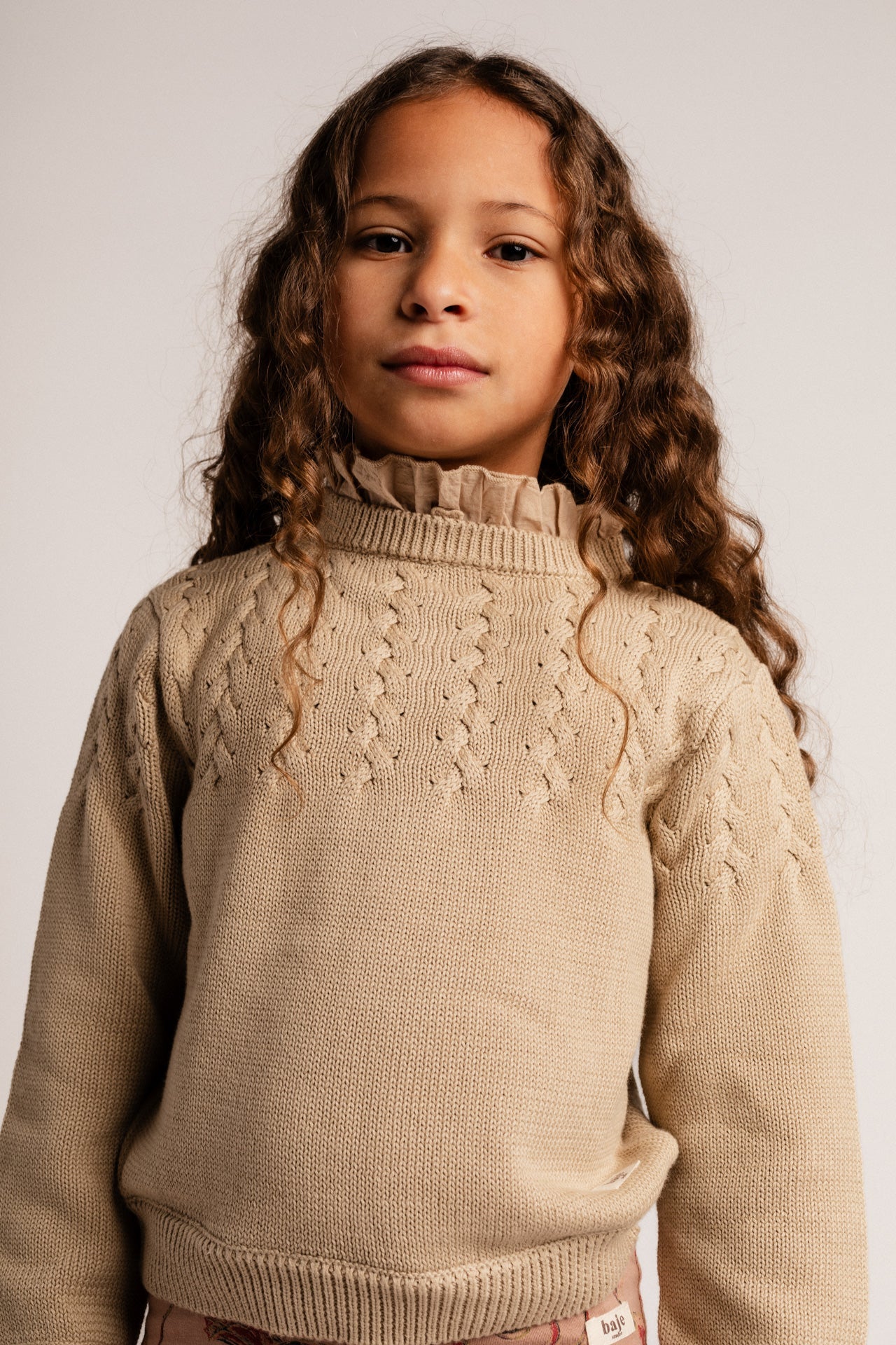 BAJE RUFFLE COLLAR KNIT SWEATER