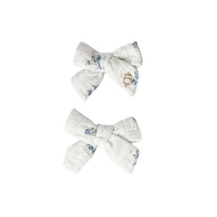 BANDEAU MINI BOW CLIP SET MUSLIN PRINTS