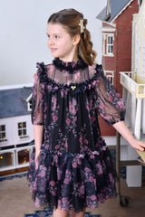 ANGELS FACE MYRITSA SPRIG FLOWER TULLE DRESS