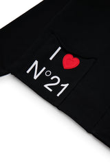 N.21 "I <3 N.21"LOGO 3/4 ZIP AND POCKET POLO SWEATER