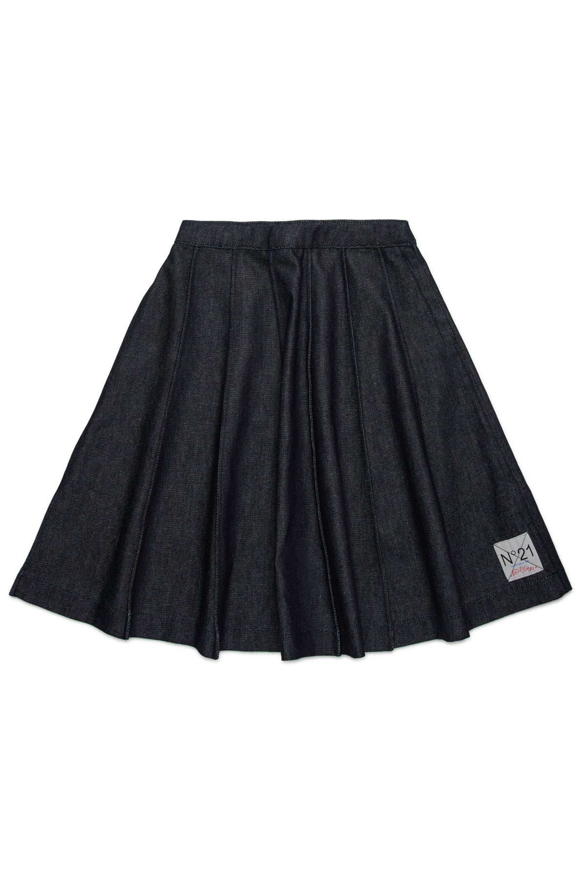 N.21 BOX PLEAT DENIM SKIRT