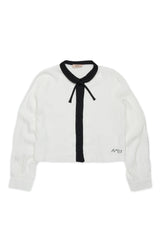 N.21 BUTTON UP BLOUSE WITH BLACK COLLAR AND TRIM