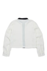 N.21 BUTTON UP BLOUSE WITH BLACK COLLAR AND TRIM