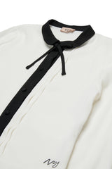 N.21 BUTTON UP BLOUSE WITH BLACK COLLAR AND TRIM