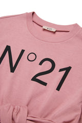N.21 SHORT SLEEVE LOGO TSHIRT DRESS WITH WAIST TIE