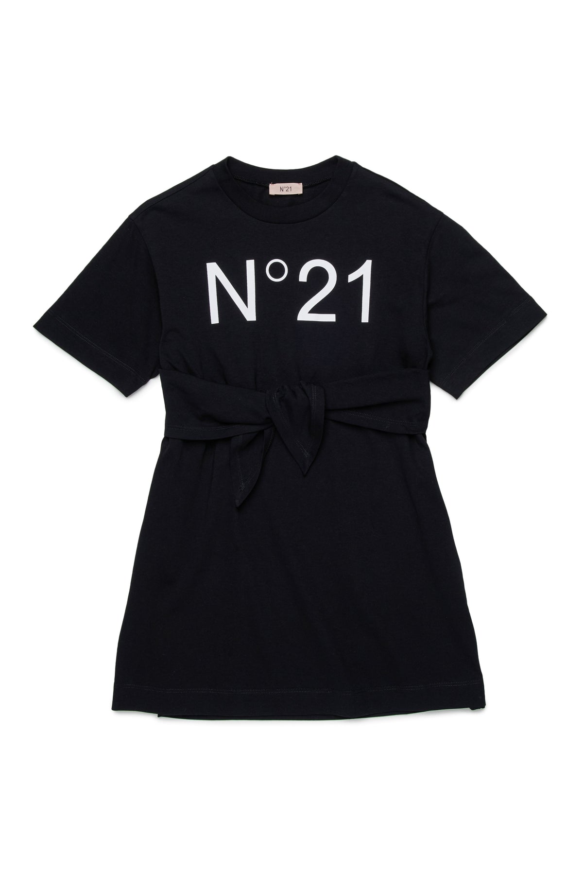 N.21 SHORT SLEEVE LOGO TSHIRT DRESS WITH WAIST TIE