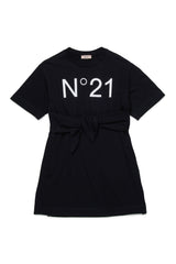 N.21 SHORT SLEEVE LOGO TSHIRT DRESS WITH WAIST TIE