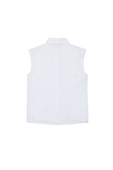 N.21 SLEEVELESS BUTTON UP SHIRT WITH JEWEL BY COLLAR