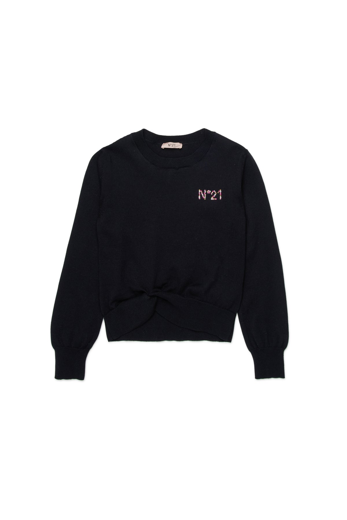 N.21 KNIT SWEATER WITH TWISTED HEM