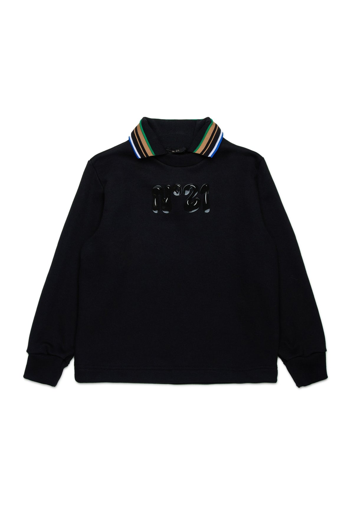 N.21 MULTICOLOR RIBBED COLLAR "N.21 POLO SWEATER