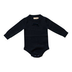 NUMU 2PC VELVET BOW MOCKNECK ONESIE WITH BLOOMER