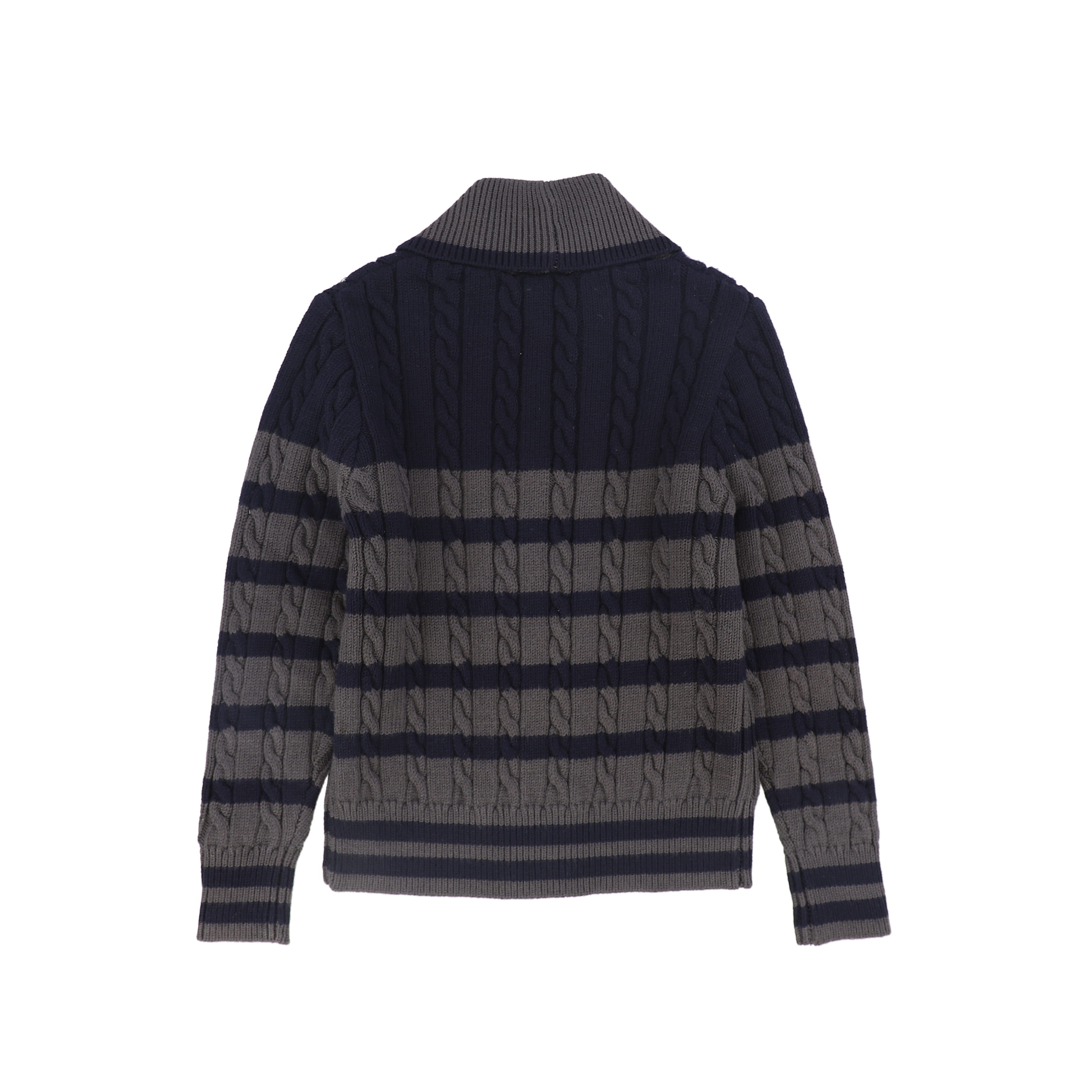 BAMBOO STRIPED KNIT BUTTON DOWN CARDIGAN