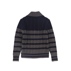 BAMBOO STRIPED KNIT BUTTON DOWN CARDIGAN