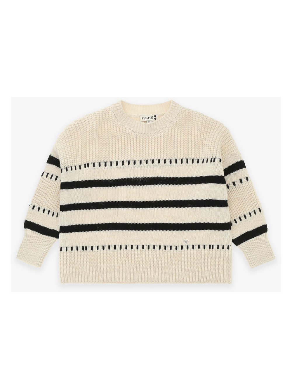 PLEASE STRIPED SWEATER