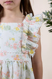 TARTINE ET CHOCOLAT FLOWER PRINT RUFFLE SLEEVE JUMPER