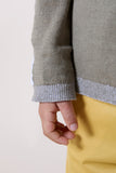 TARTINE ET CHOCOLAT STRIPE ON SLEEVE CONTRAST TRIM CARDIGAN