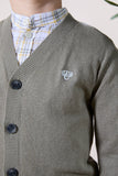 TARTINE ET CHOCOLAT STRIPE ON SLEEVE CONTRAST TRIM CARDIGAN