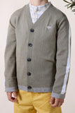TARTINE ET CHOCOLAT STRIPE ON SLEEVE CONTRAST TRIM CARDIGAN