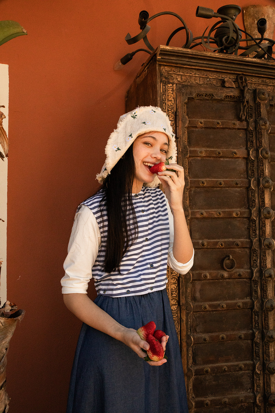 TEA STRIPED TOP DENIM JUMPER
