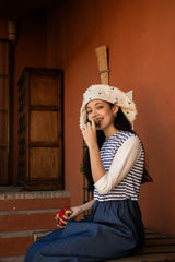 TEA STRIPED TOP DENIM JUMPER