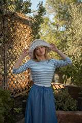 TEA CONTRAST WAISTBAND MIDI SKIRT