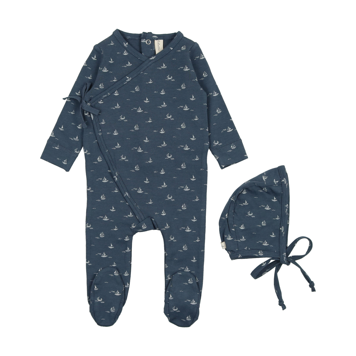 LILETTE 2PC NAUTICAL FOOTIE + BEANIE SET