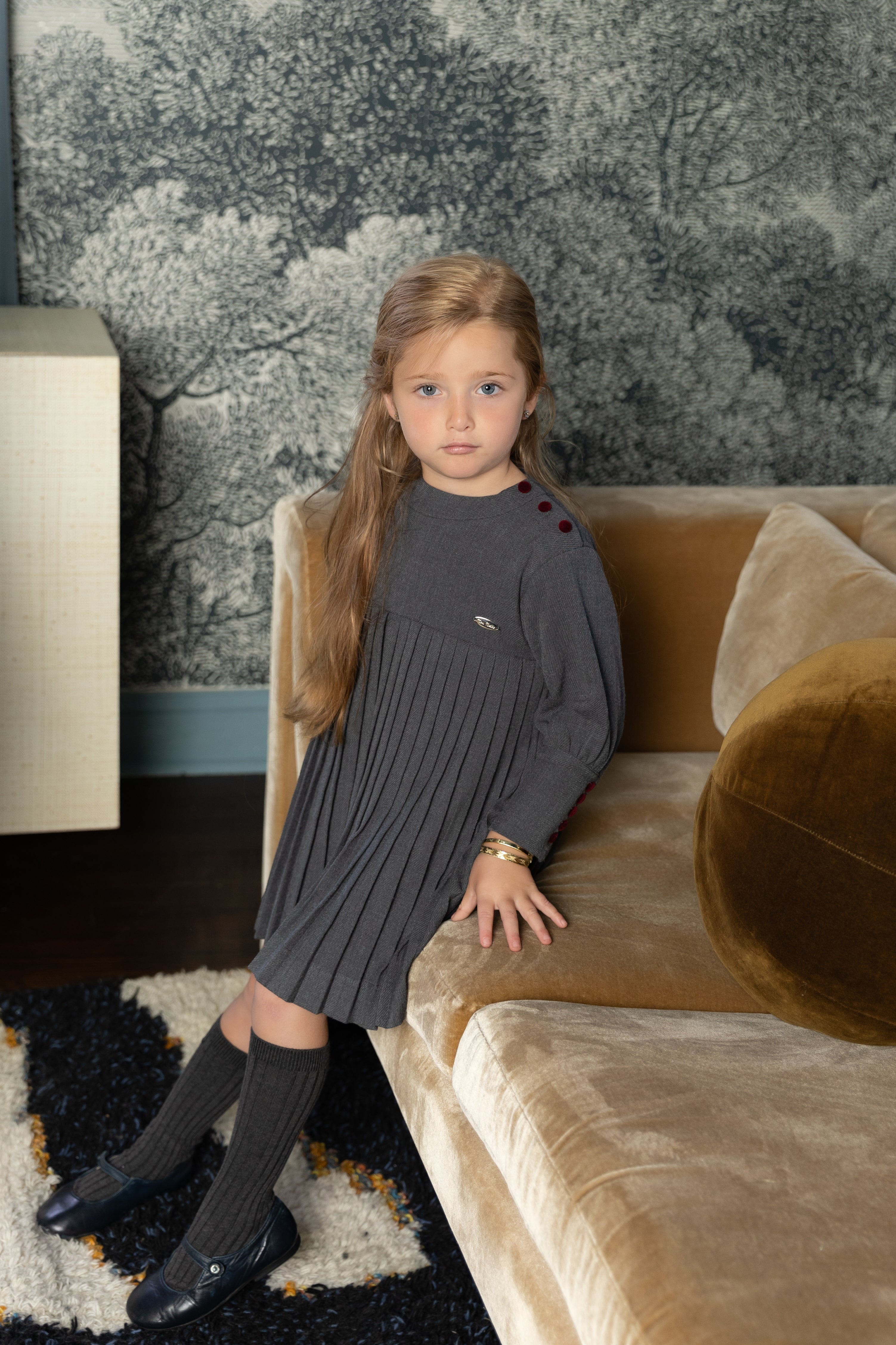 NOU NELLE PLEATED BUTTON DRESS