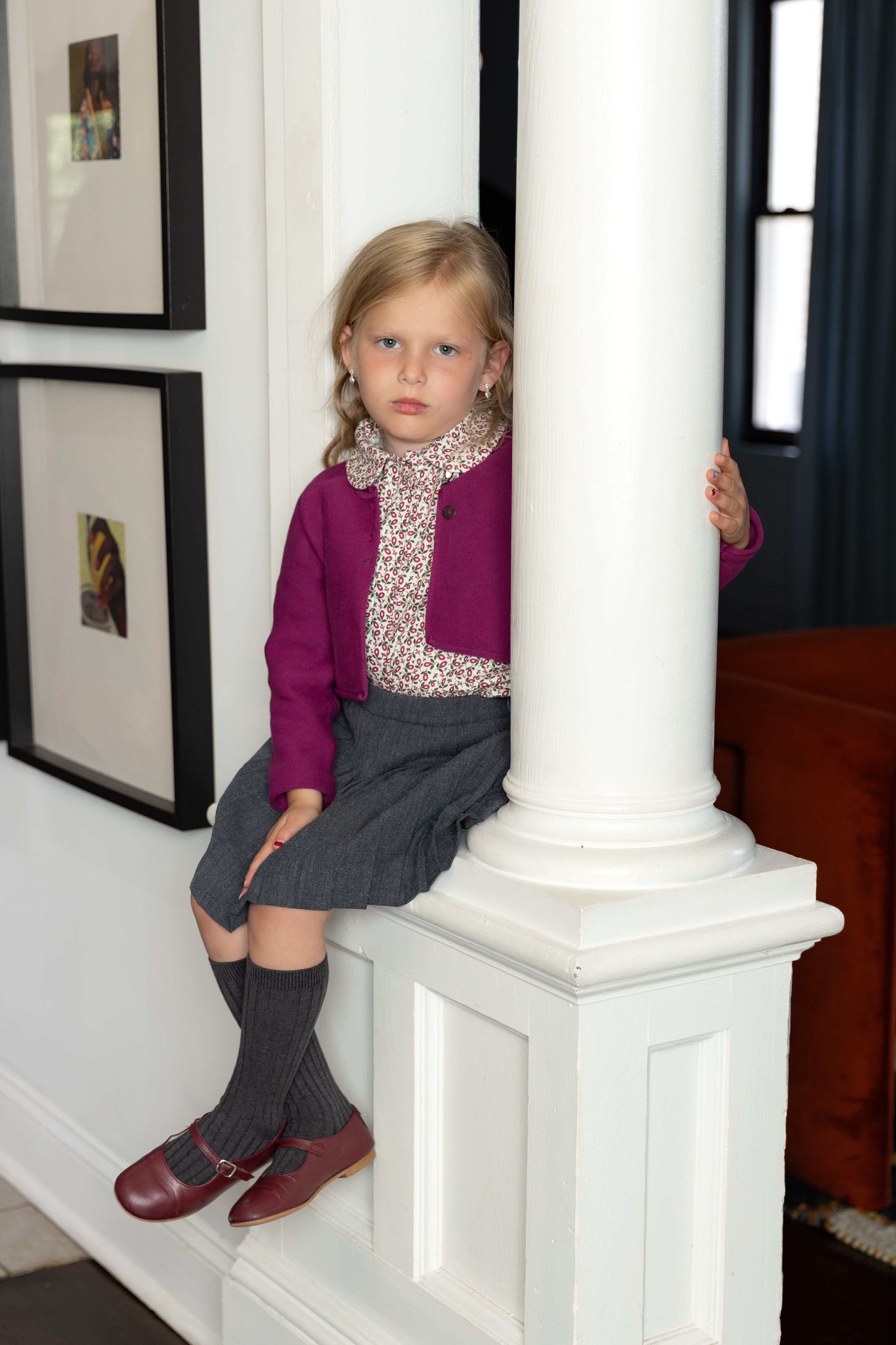 NOU NELLE 2PC FLORAL BLOUSE AND PLEATED SKIRT SET