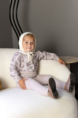 NOU NELLE 2PC CORDUROY FLORAL SHIRT AND KNIT SUSPENDER PANTS SET