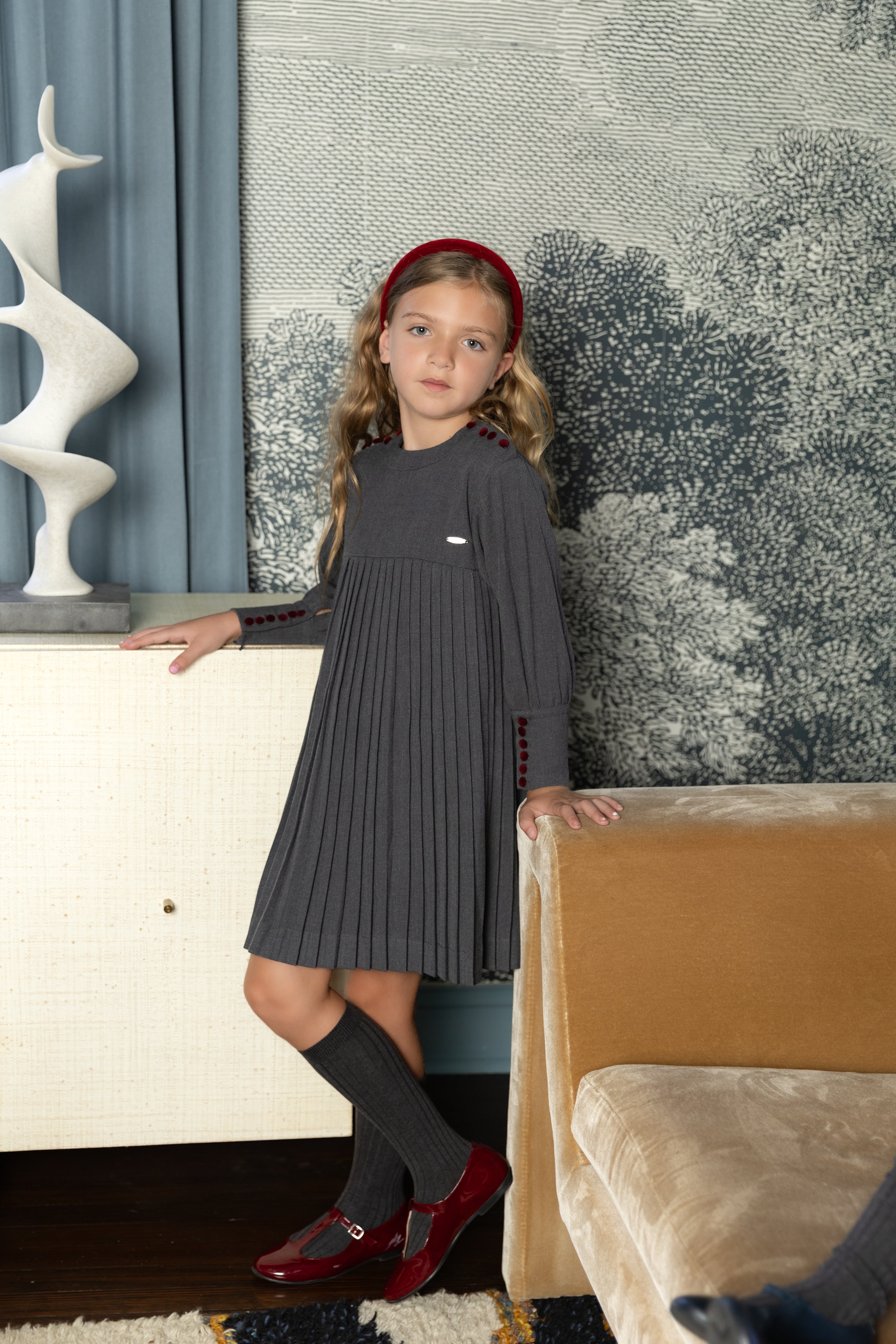 NOU NELLE PLEATED BUTTON DRESS