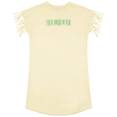 KIX BARCODE PRINT FRINGED DRESS