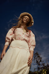 GEM FLORAL PRINT WITH EMBROIDERED DETAIL SHIRT