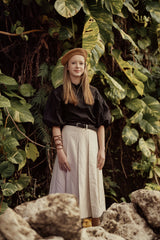 GEM PLEATED PINSTRIPE SKIRT