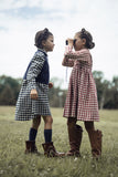 BACE COLLECTION FLANNEL GINGHAM OVERLAY SHIRT DRESS