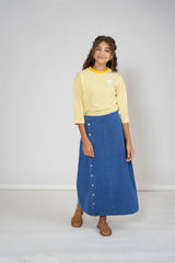 KIX TEEN SIDE BUTTON DOWN DENIM SKIRT