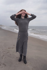 GEM CRYSTAL EMBELLISHED COLLAR SWEATER