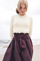 GEM FURRY SCAOLLOPED SWEATER