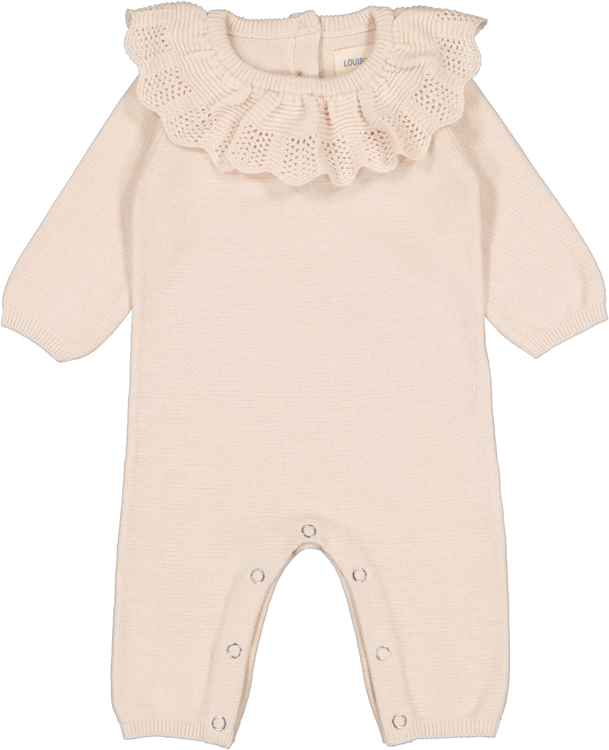LOUIS LOUISE 2PC RUFFLED COLLARED KNIT ROMPER + BEANIE SET