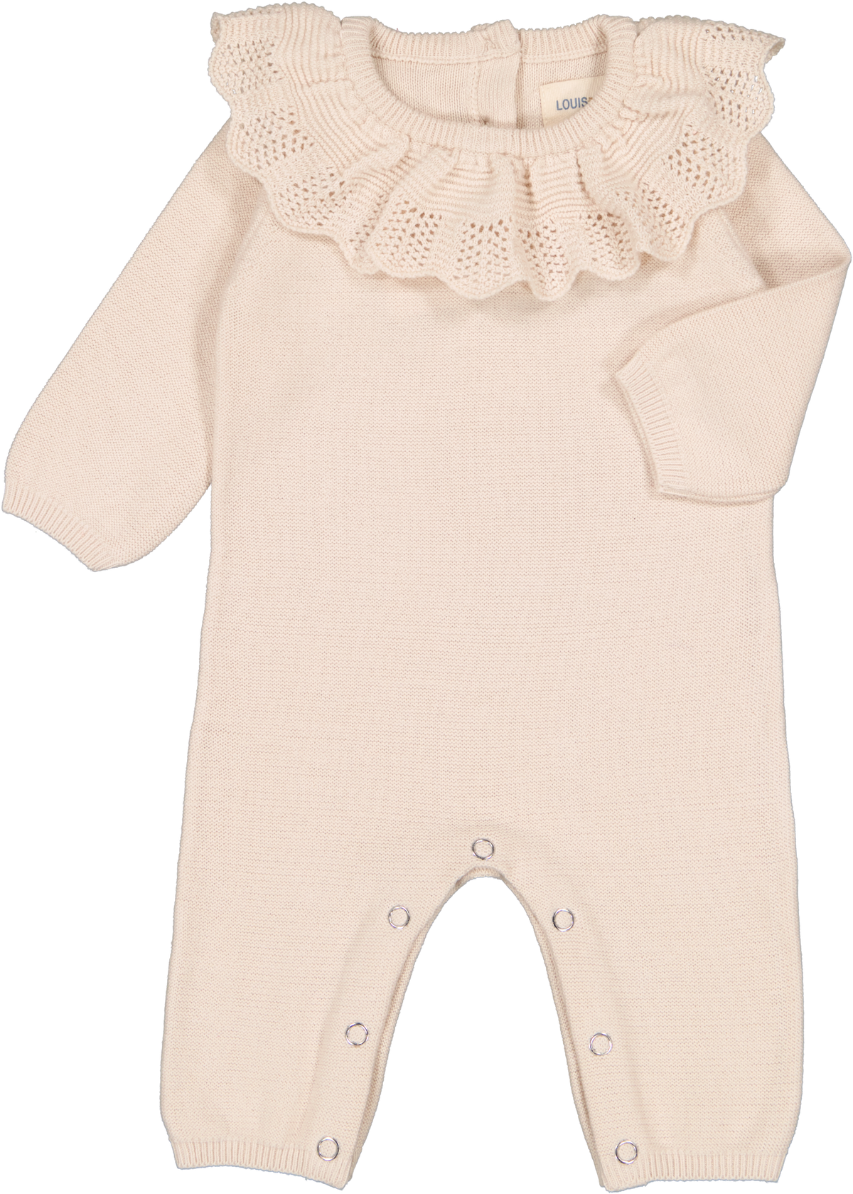 LOUIS LOUISE 3PC RUFFLED COLLAR KNIT OVERALL+BEANIE+BLANKET SET