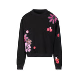 POET EMBROIDERED FLOWER APPLIQUE SWEATSHIRT